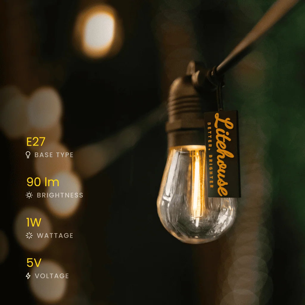 Bulb Replacement for Solar Festoon Bulb String Lights