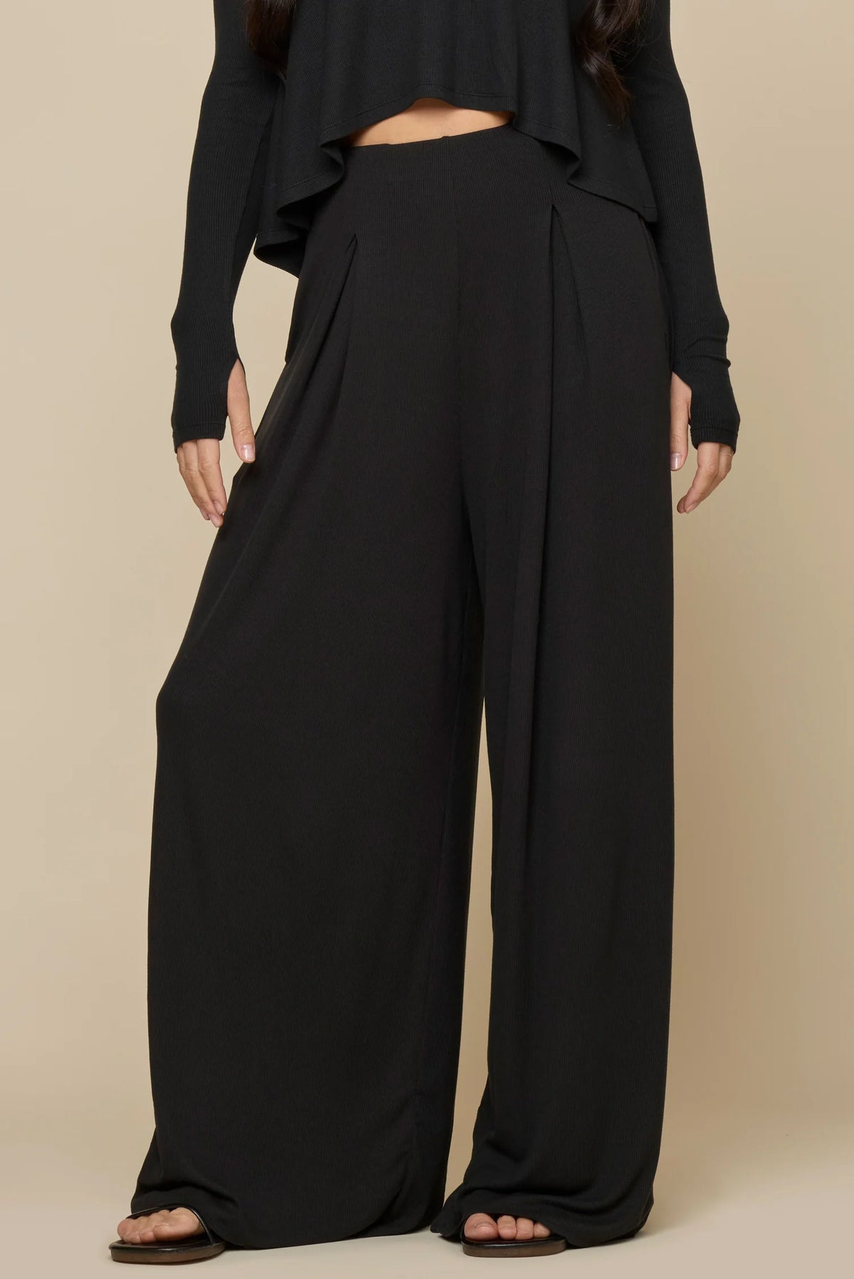Go With The Flow Wide Leg Pant - Black